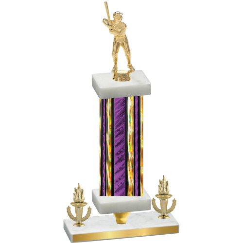 Premium Single Purple Glacier Victory Baseball Trophy