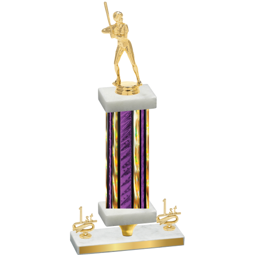 Premium Single Purple Glacier First Place Softball Trophy