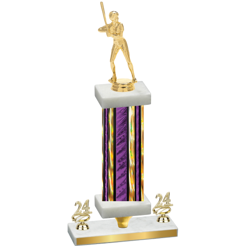 Premium Single Purple Glacier Year Softball Trophy