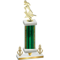 Premium Single Green Glacier Victory Football Trophy