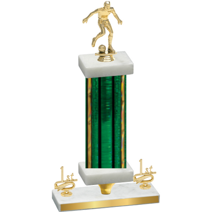Premium Single Green Glacier First Place Soccer Trophy