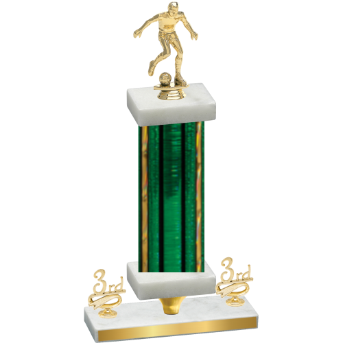 Premium Single Green Glacier Third Place Soccer Trophy