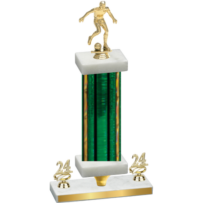 Premium Single Green Glacier Year Soccer Trophy