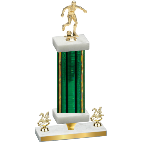 Premium Single Green Glacier Year Soccer Trophy