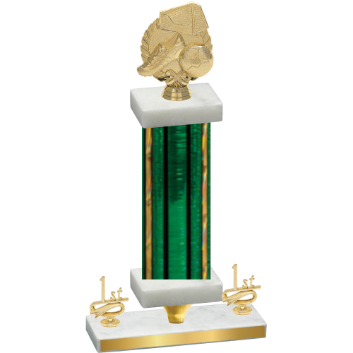 Premium Single Green Glacier First Place Soccer Trophy