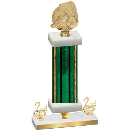 Premium Single Green Glacier Second Place Soccer Trophy