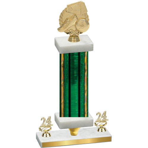 Premium Single Green Glacier Year Soccer Trophy