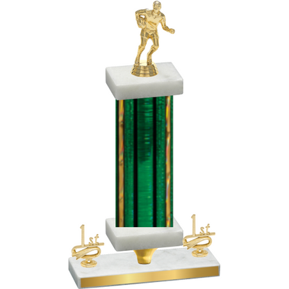 Premium Single Green Glacier First Place Rugby Trophy