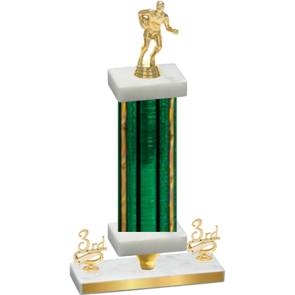 Premium Single Green Glacier Third Place Rugby Trophy