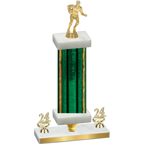 Premium Single Green Glacier Year Rugby Trophy