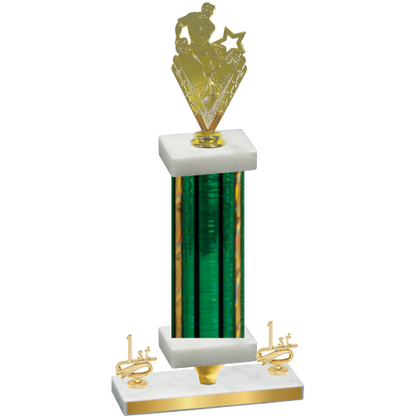 Premium Single Green Glacier First Place Rugby Trophy