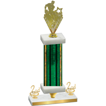 Premium Single Green Glacier Second Place Rugby Trophy