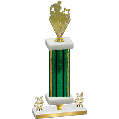 Premium Single Green Glacier Year Rugby Trophy