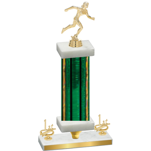 Premium Single Green Glacier First Place Running Trophy
