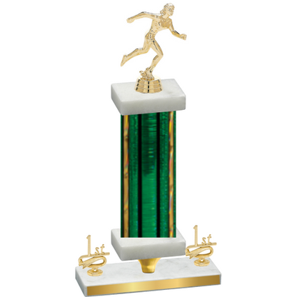 Premium Single Green Glacier First Place Running Trophy