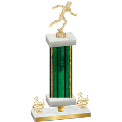 Premium Single Green Glacier Third Place Running Trophy