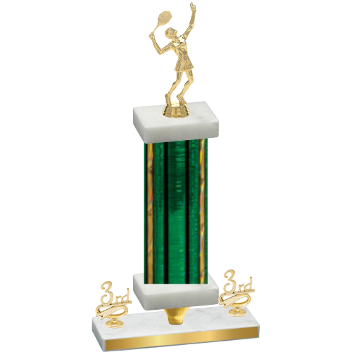 Premium Single Green Glacier Third Place Tennis Trophy