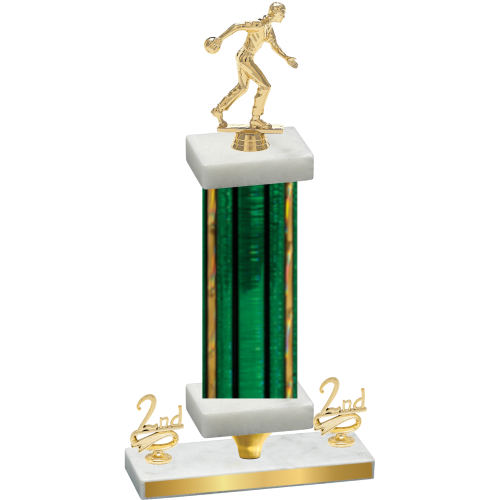 Premium Single Green Glacier Second Place Bowling Trophy