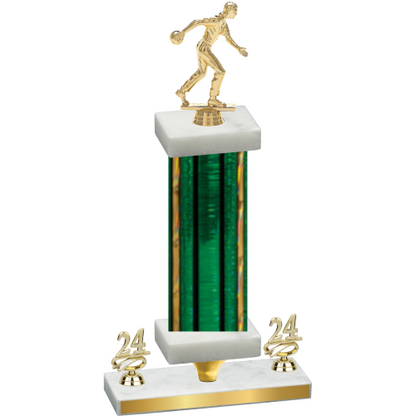 Premium Single Green Glacier Year Bowling Trophy