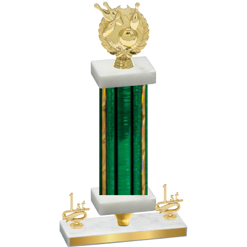Premium Single Green Glacier First Place Bowling Trophy