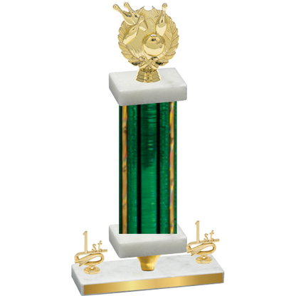 Premium Single Green Glacier First Place Bowling Trophy