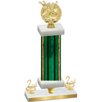 Premium Single Green Glacier Second Place Bowling Trophy