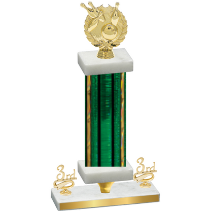 Premium Single Green Glacier Third Place Bowling Trophy