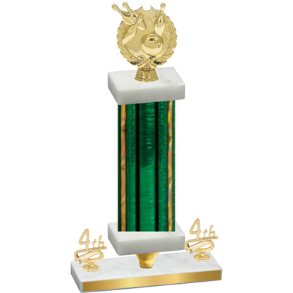 Premium Single Green Glacier Fourth Place Bowling Trophy