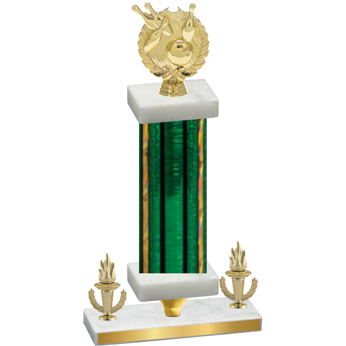 Premium Single Green Glacier Victory Bowling Trophy
