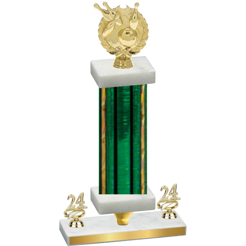 Premium Single Green Glacier Year Bowling Trophy