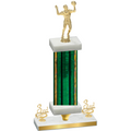 Premium Single Green Glacier Third Place Volleyball Trophy