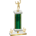 Premium Single Green Glacier Fourth Place Volleyball Trophy