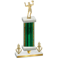 Premium Single Green Glacier Victory Volleyball Trophy