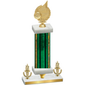 Premium Single Green Glacier Victory Volleyball Trophy