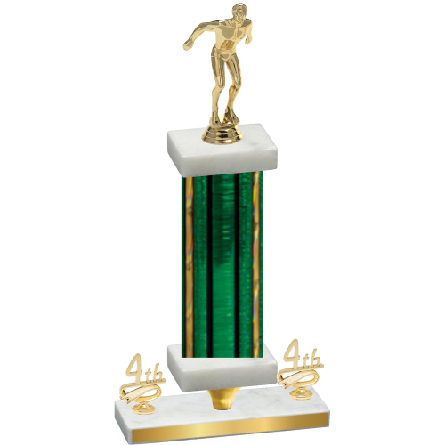 Premium Single Green Glacier Fourth Place Swimming Trophy