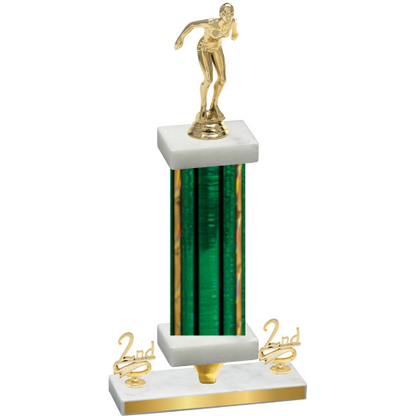 Premium Single Green Glacier Second Place Tennis Trophy