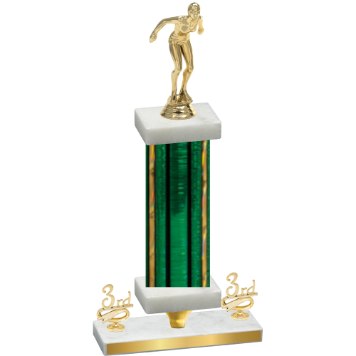 Premium Single Green Glacier Third Place Tennis Trophy