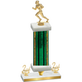Premium Single Green Glacier Second Place Football Trophy