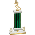 Premium Single Green Glacier Year Football Trophy