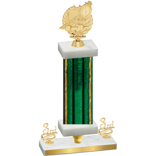Premium Single Green Glacier Third Place Swimming Trophy