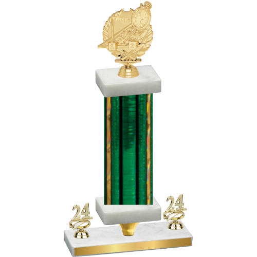 Premium Single Green Glacier Year Swimming Trophy