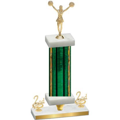 Premium Single Green Glacier Second Place Cheerleading Trophy