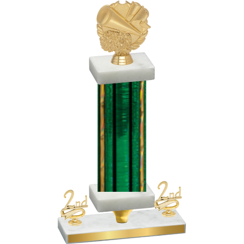 Premium Single Green Glacier Second Place Cheerleading Trophy