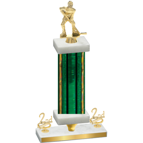 Premium Single Green Glacier Second Place Hockey Trophy