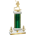 Premium Single Green Glacier Victory Lacrosse Trophy