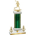 Premium Single Green Glacier Victory Lacrosse Trophy