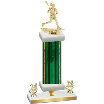 Premium Single Green Glacier Year Lacrosse Trophy