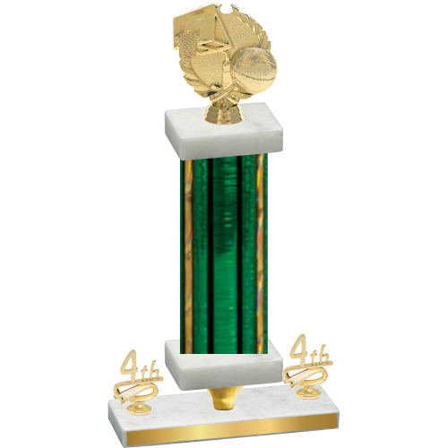 Premium Single Green Glacier Fourth Place Basketball Trophy