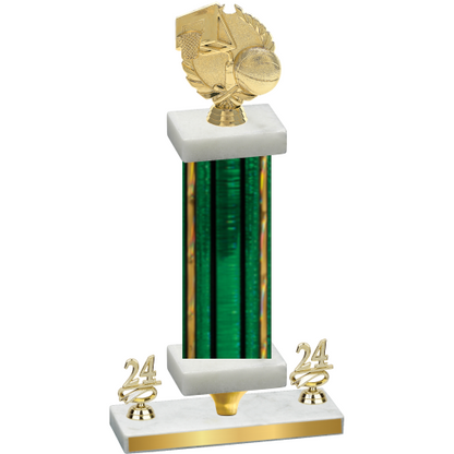 Premium Single Green Glacier Year Basketball Trophy