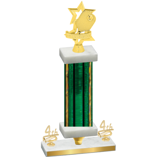 Premium Single Green Glacier Fourth Place Pickleball Trophy